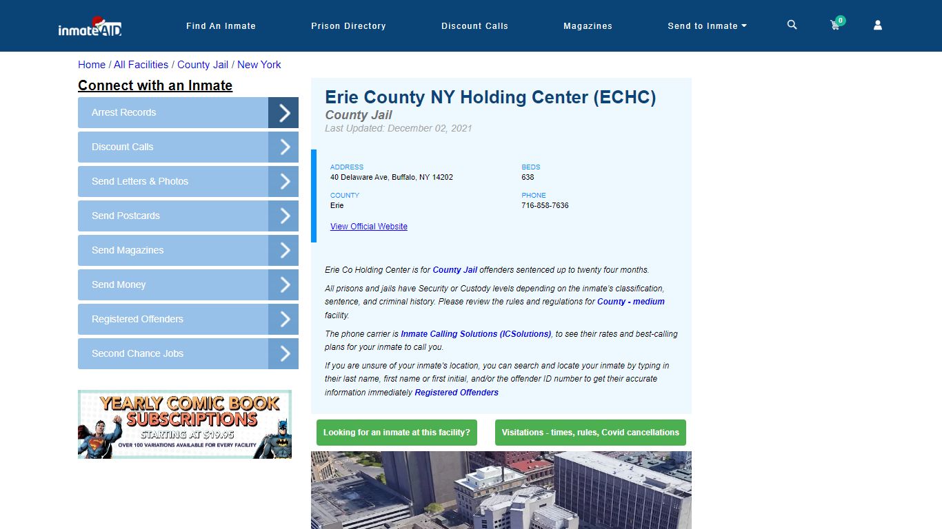 Erie County NY Holding Center (ECHC) - Inmate Locator - Buffalo, NY